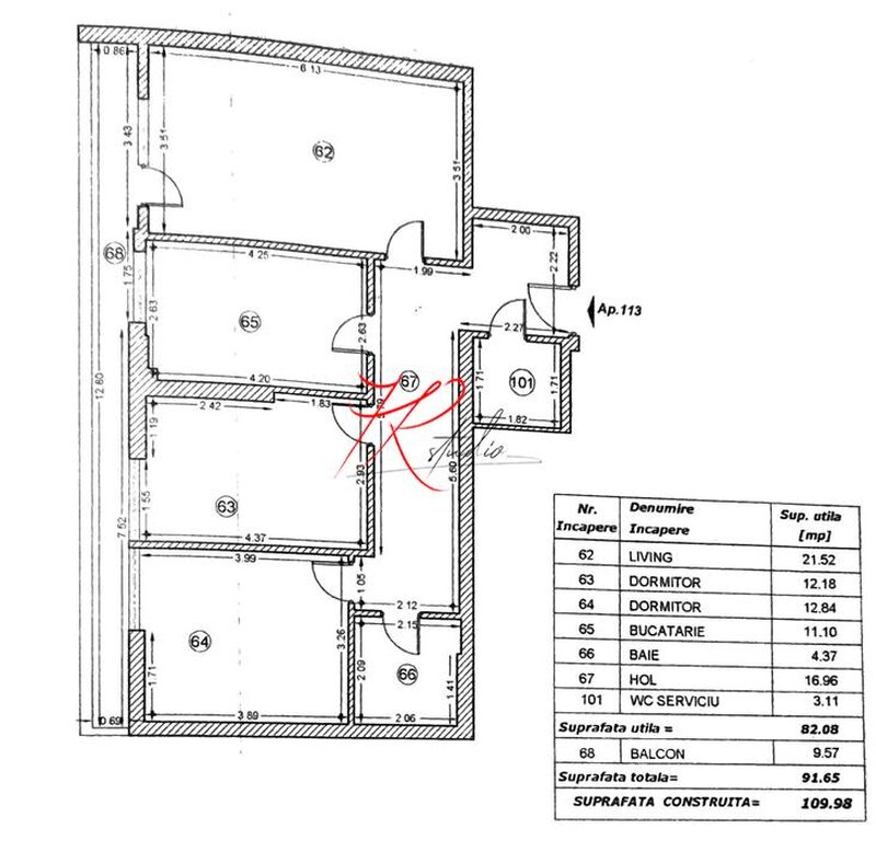 Chitilei vanzare apartament 3 camere, bloc nou